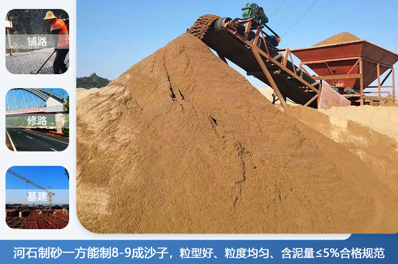 河石制砂一方能制幾成？河石制砂機(jī)設(shè)備有哪些？